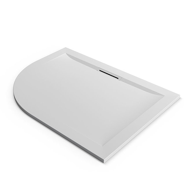 Mira Flight Level Safe 1200 x 900mm RH Anti-Slip White Offset Quadrant Shower Tray Large Image