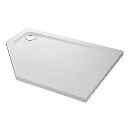 Mira Flight Safe Anti-Slip Offset Pentagon Shower Tray 1200 x 900mm - Right Hand Large Image