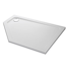 Mira Flight Safe Anti-Slip Offset Pentagon Shower Tray 1200 x 900mm - Right Hand Large Image