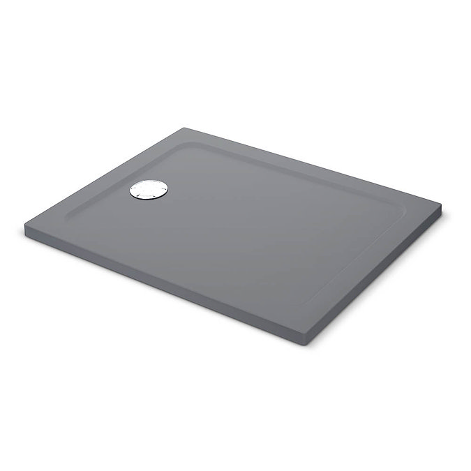 Mira Flight Safe Anti-Slip Rectangular Shower Tray - Grey Anthracite Large Image