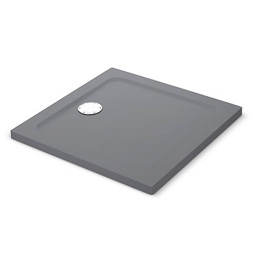Mira Flight Safe Anti-Slip Square Shower Tray - Grey Anthracite  Profile Large Image