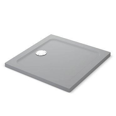 Mira Flight Safe Anti-Slip Square Shower Tray - Titanium Grey  Profile Large Image
