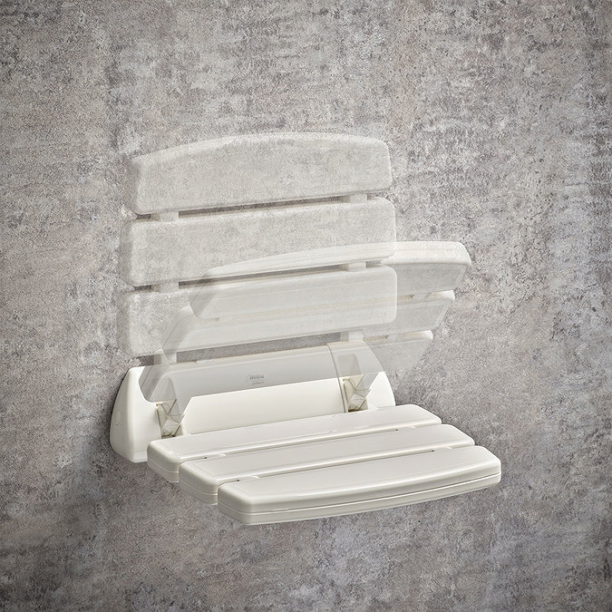 Mira Folding Wall Mounted Shower Seat - White - 2.1536.128  Feature Large Image