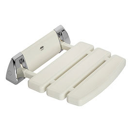 Mira Folding Wall Mounted Shower Seat - White/Chrome - 2.1536.129 Medium Image