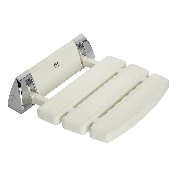 Mira Folding Wall Mounted Shower Seat - White/Chrome - 2.1536.129 Large Image