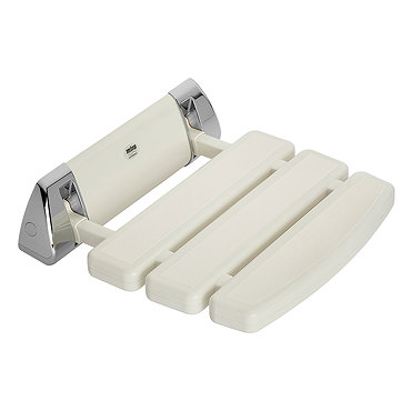 Mira Folding Wall Mounted Shower Seat - White/Chrome - 2.1536.129  Profile Large Image