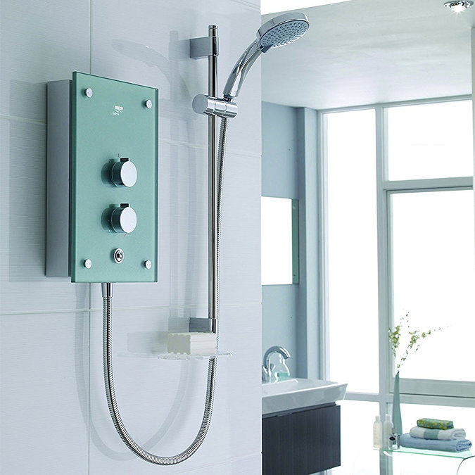 Mira Galena 9.8kW Thermostatic Electric Shower - Silver Glass - 1.1634.082  Standard Large Image