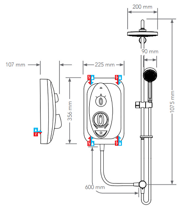 Mira Jump Dual 10.8 KW Electric Shower - White - 1.1788.576 | Victorian ...