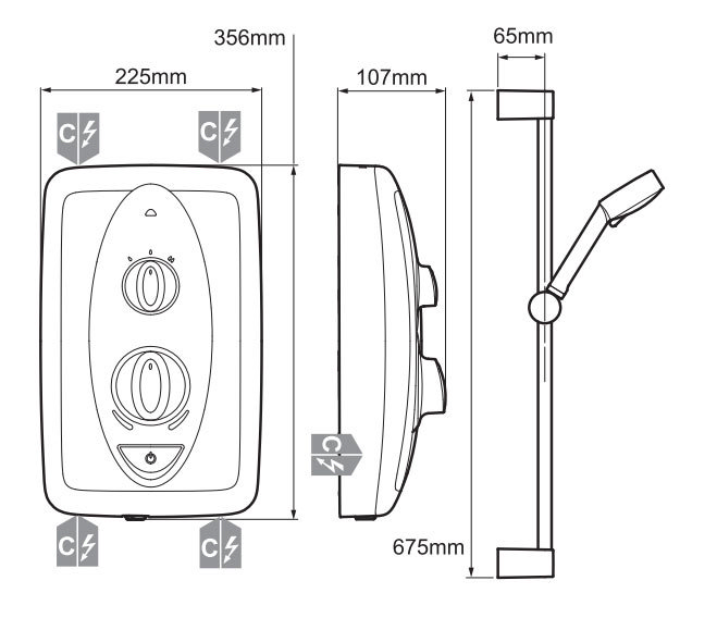 Mira Jump Electric Shower White & Chrome Available in 8.5, 9.5 or