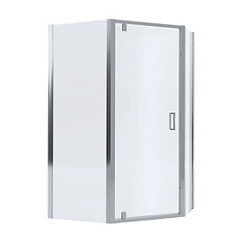 Mira Leap 1200 x 900 Offset Pentagon Pivot Door Shower Enclosure Large Image