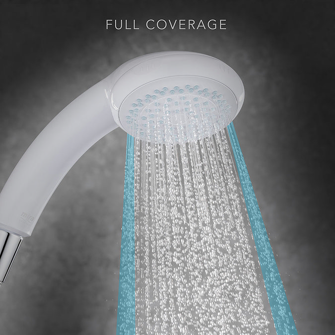 Mira Logic Four Spray Showerhead - White - 2.1605.177  In Bathroom Large Image