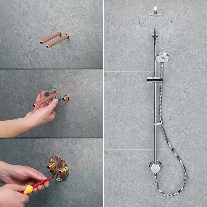 Mira Minimal Dual Outlet Thermostatic Shower Pack - Chrome