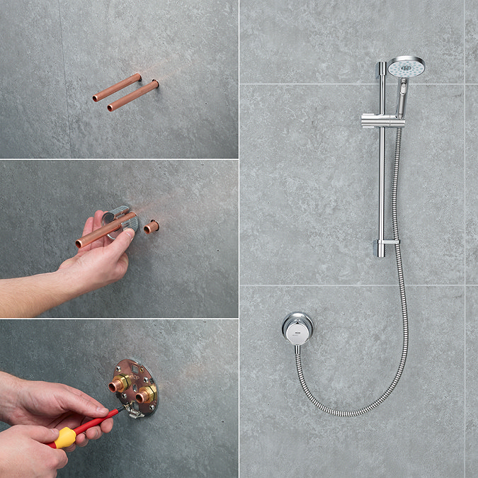 Mira Minimal Single Outlet Thermostatic Shower Pack - Chrome