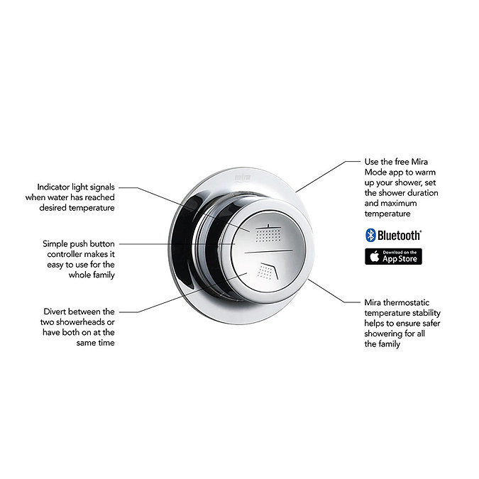 Mira Mode Rear Fed Digital Mixer Shower (Pumped for Gravity) - 1.1874.004 additional Large Image