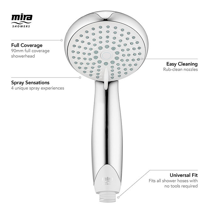 Mira Nectar Eco Four Spray Showerhead - 2.1831.004  Profile Large Image