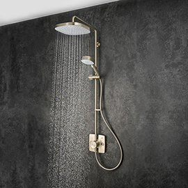 Mira Opero Dual Brushed Nickel Thermostatic Mixer Shower - 1.1944.005 Medium Image