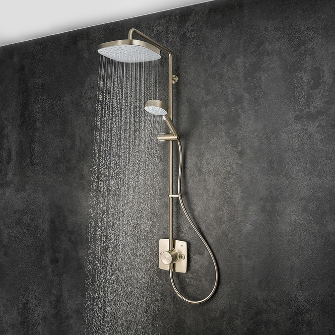 Mira Opero Dual Brushed Nickel Thermostatic Mixer Shower - 1.1944.005 Large Image