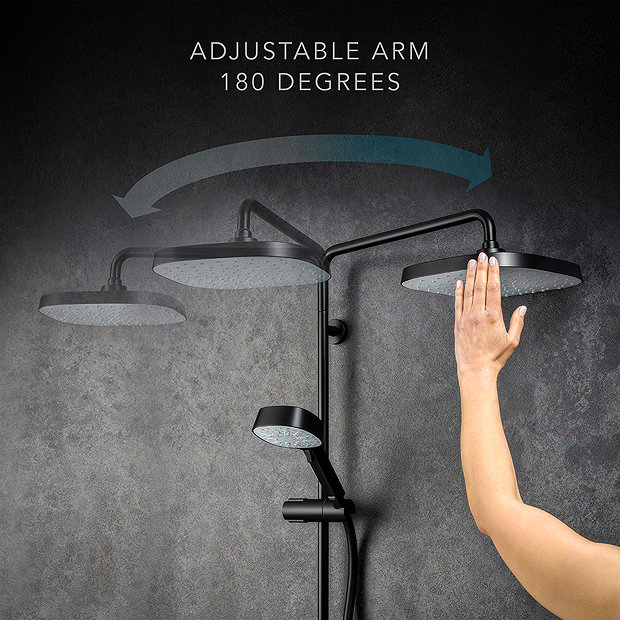 Mira Opero Dual Matt Black Thermostatic Mixer Shower 1.1944.004