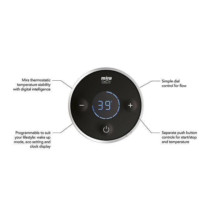 Mira Platinum Rear Fed Digital Shower - High Pressure - 1.1666.200 additional Large Image