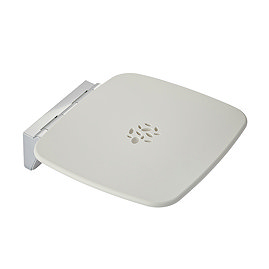 Mira Premium Folding Wall Mounted Shower Seat - White/Chrome - 2.1731.001 Large Image