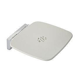 Mira Premium Folding Wall Mounted Shower Seat - White/Chrome - 2.1731.001 Large Image