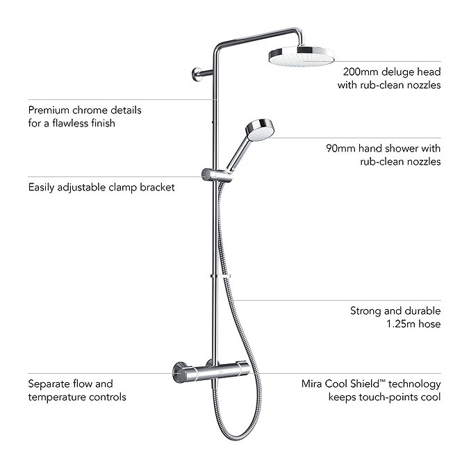 Mira Relate ERD Thermostatic Shower Mixer - Chrome - 2.1878.002  Profile Large Image