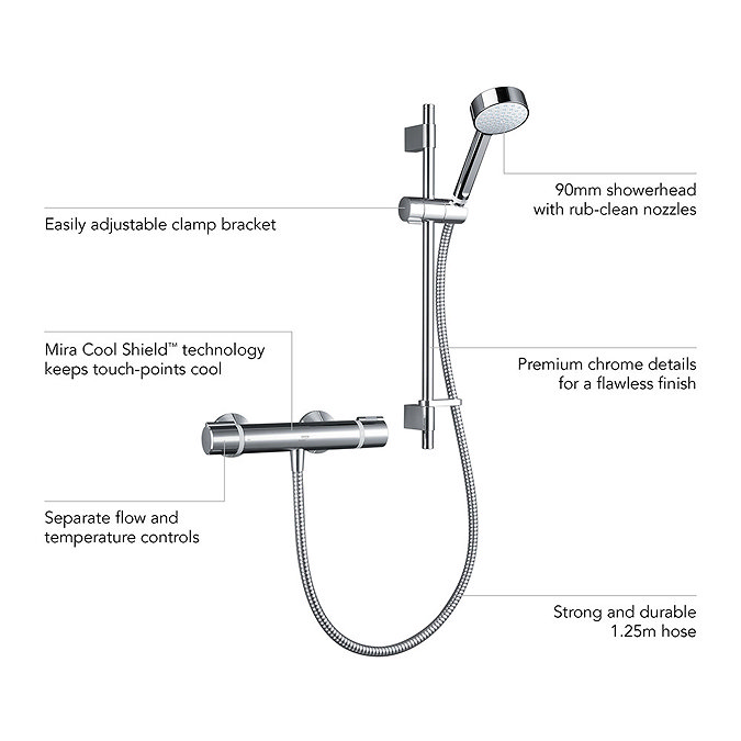 Mira Relate EV Thermostatic Shower Mixer - Chrome - 2.1878.001  Profile Large Image