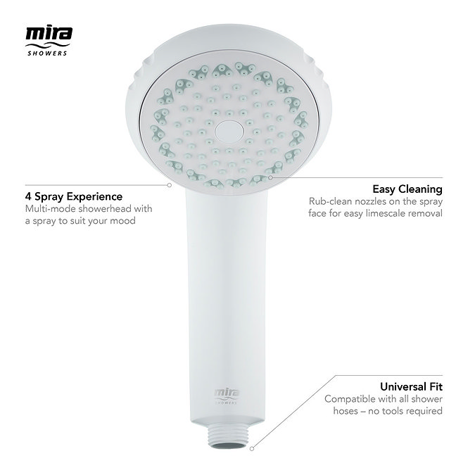 Mira Response Four Spray Showerhead - White - 2.1605.103  Feature Large Image