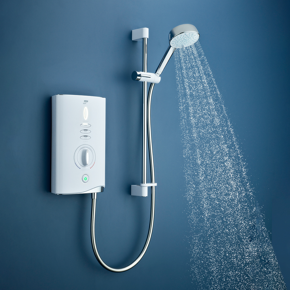 Mira Sport Max Single Outlet 10.8kW Electric Shower - White & Chrome ...