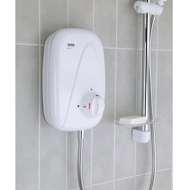 Mira Vigour Manual Power Shower White & Chrome 1.1532.354 at
