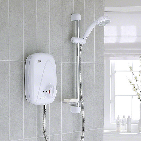 Mira Vigour Thermostatic Power Shower White & Chrome 1.1532.353