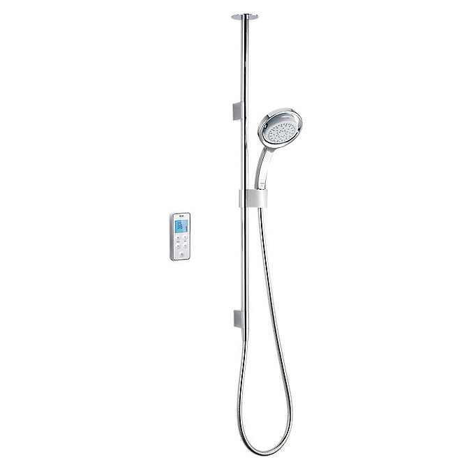 Mira - Vision BIV Ceiling Fed High Pressure Digital Thermostatic Shower Mixer - White & Chrome Large