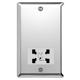Mirror Chrome Dual Voltage Shaver Socket with White Insert - XCSSW Large Image