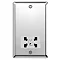Mirror Chrome Dual Voltage Shaver Socket with White Insert - XCSSW Large Image