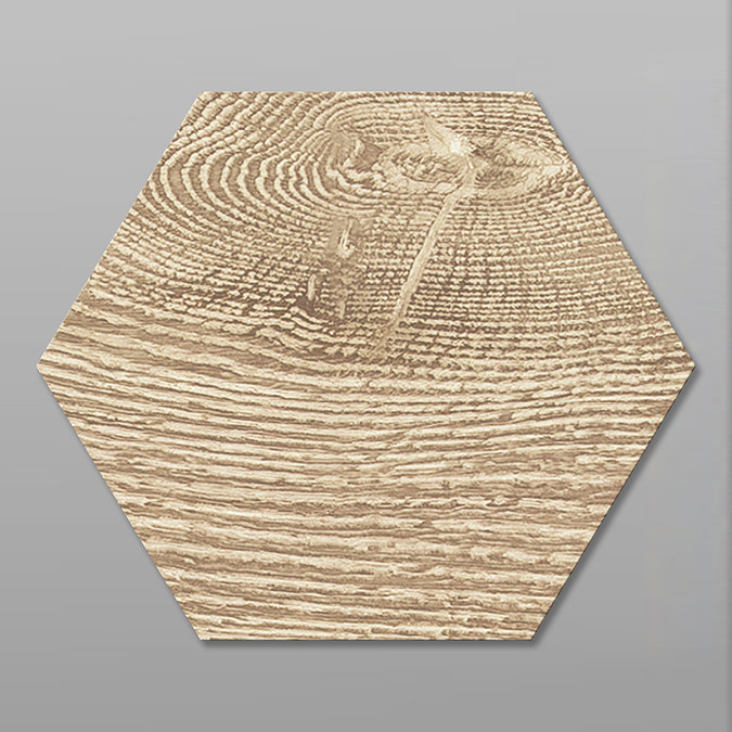 Missouri Hexagon Beige Wood Effect Tiles - 200 x 240mm