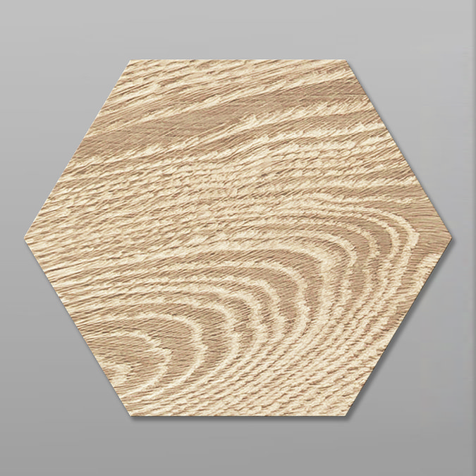 Missouri Hexagon Beige Wood Effect Tiles - 200 x 240mm