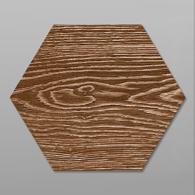 Missouri Hexagon Dark Oak Wood Effect Tiles - 200 x 240mm