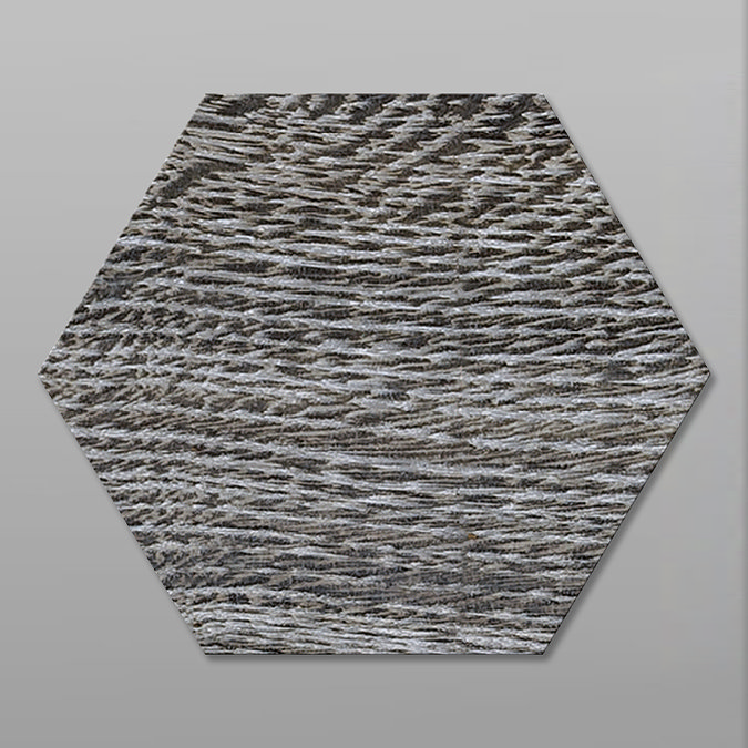 Missouri Hexagon Graphite Oak Wood Effect Tiles - 200 x 240mm