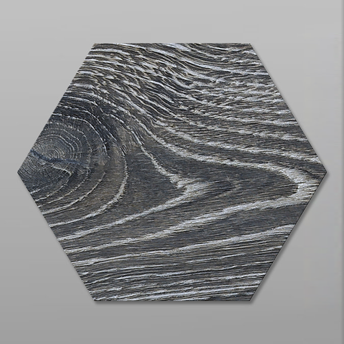 Missouri Hexagon Graphite Oak Wood Effect Tiles - 200 x 240mm