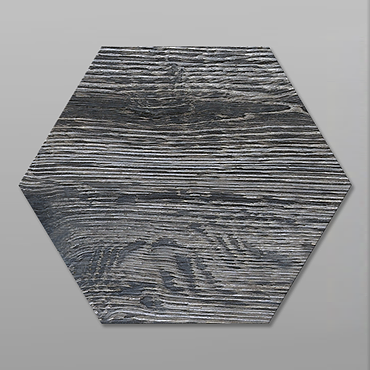 Missouri Hexagon Graphite Oak Wood Effect Tiles - 200 x 240mm