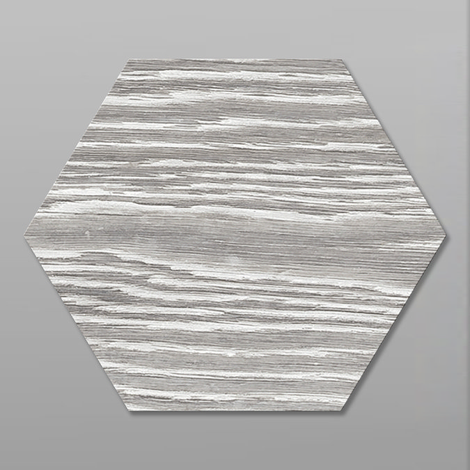 Missouri Hexagon Grey Oak Wood Effect Tiles - 200 x 240mm