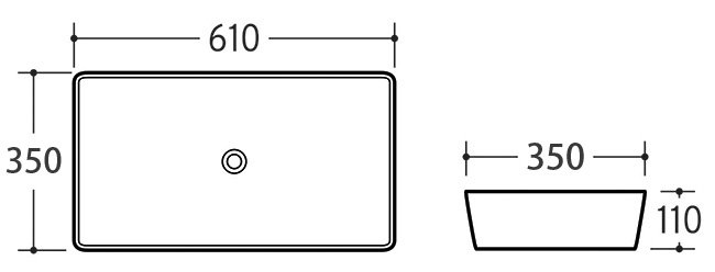 Mode Bergne 812mm White Worktop with Black Steel Framed Washstand + Slim Counter Top Basin