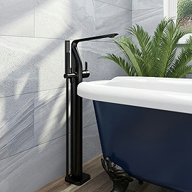 Mode Calatrava Matt Black Freestanding Bath Shower Mixer Tap