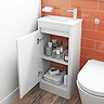 Mode De Gale White Cloakroom 410mm Floor Standing Vanity Unit with Basin