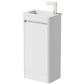 Mode De Gale White Cloakroom 410mm Floor Standing Vanity Unit with Basin