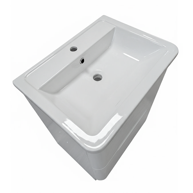 Mode Ellis White 600mm Floor Standing Vanity Drawer Unit with Ceramic Basin