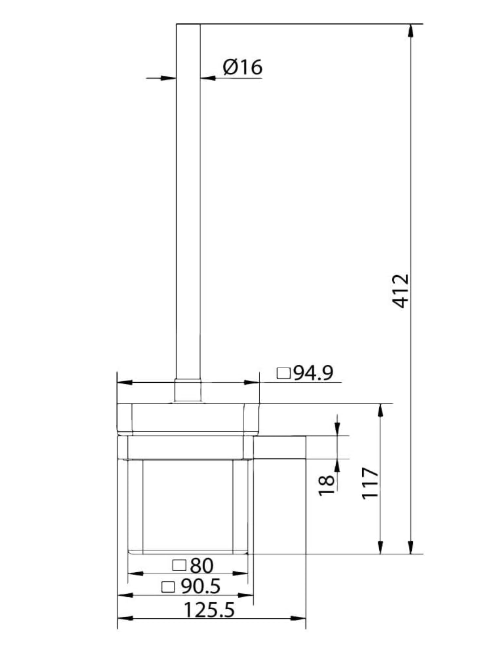 Mode Spencer Black Toilet Brush with Holder
