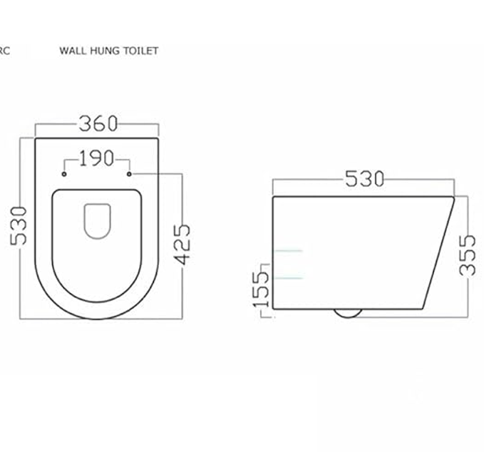 Mode Tate Wall Hung Toilet with Wrapover Soft Close Seat