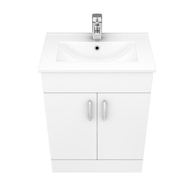 Toreno Cloakroom Suite inc. Modern Toilet (White Gloss)  In Bathroom Large Image