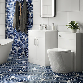 Toreno Cloakroom Suite inc. Modern Toilet (White Gloss) Medium Image